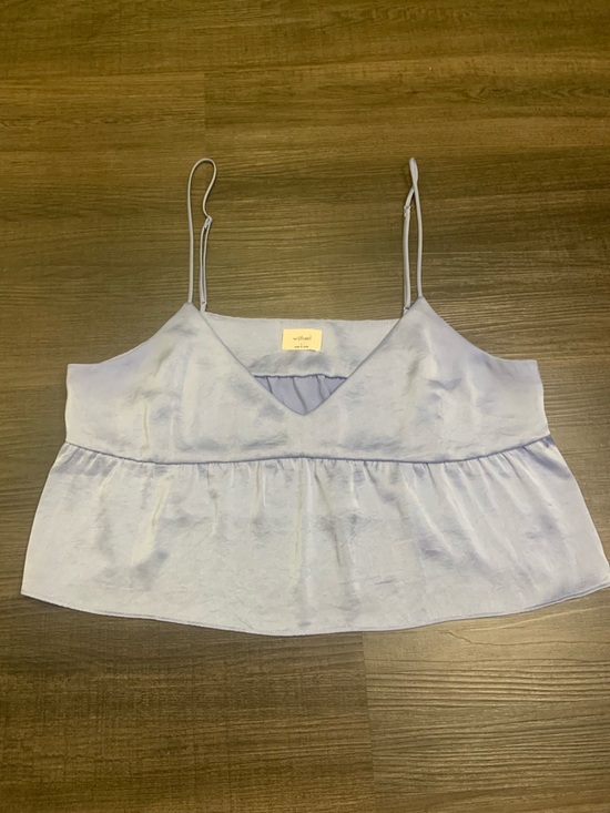 Wilfred Tops - Wilfred Light Blue Satin Peplum Camisole